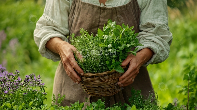 高清大图下载【趣麦麦图】双手捧着香草