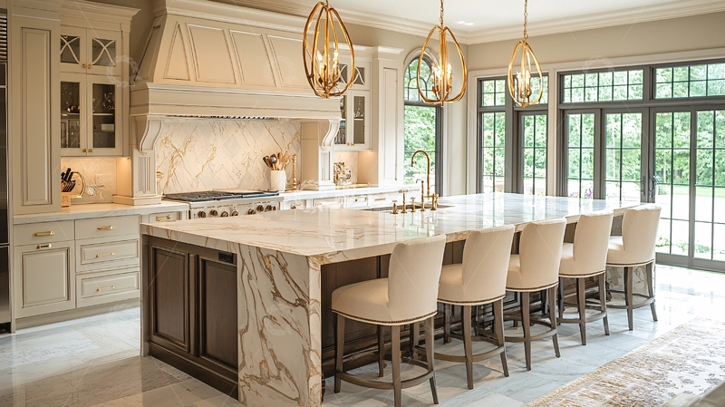 高清大图下载【趣麦麦图】豪华明亮厨房