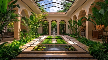 室内庭院景观带天窗