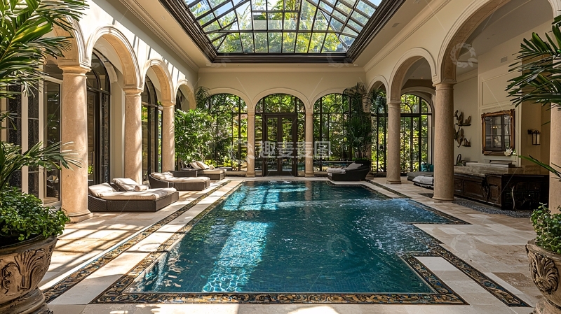 高清大图下载【趣麦麦图】室内泳池阳光房