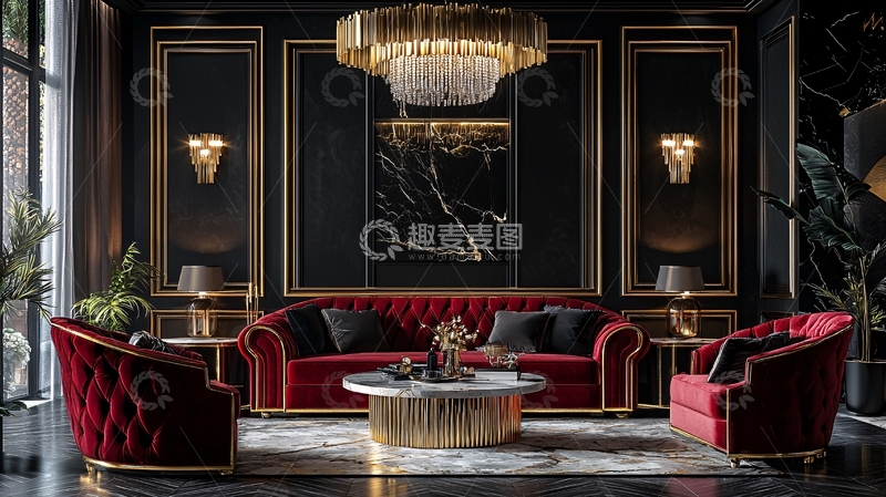 高清大图下载【趣麦麦图】奢华风格的客厅