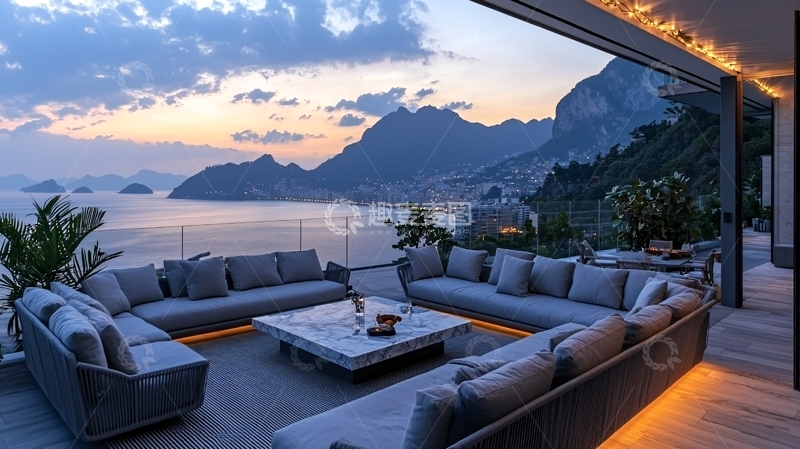 高清大图下载【趣麦麦图】山景别墅夜景