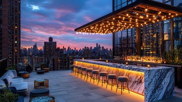 纽约屋顶酒吧夜景