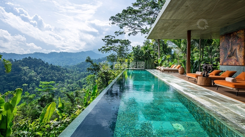 高清大图下载【趣麦麦图】巴厘岛无边泳池