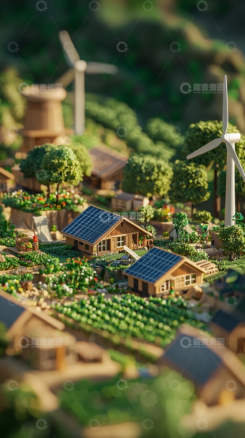 高清大图下载【趣麦麦图】绿色环保村庄