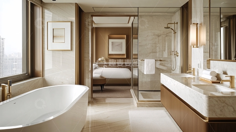 高清大图下载【趣麦麦图】豪华酒店套房浴室