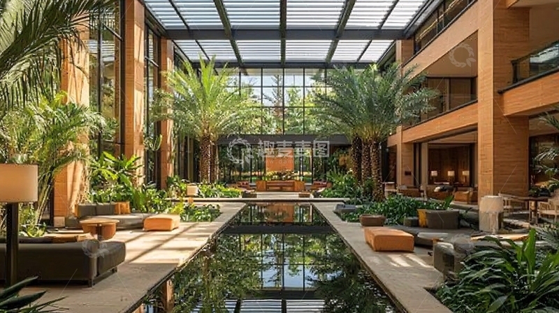 高清大图下载【趣麦麦图】室内庭院绿植水景