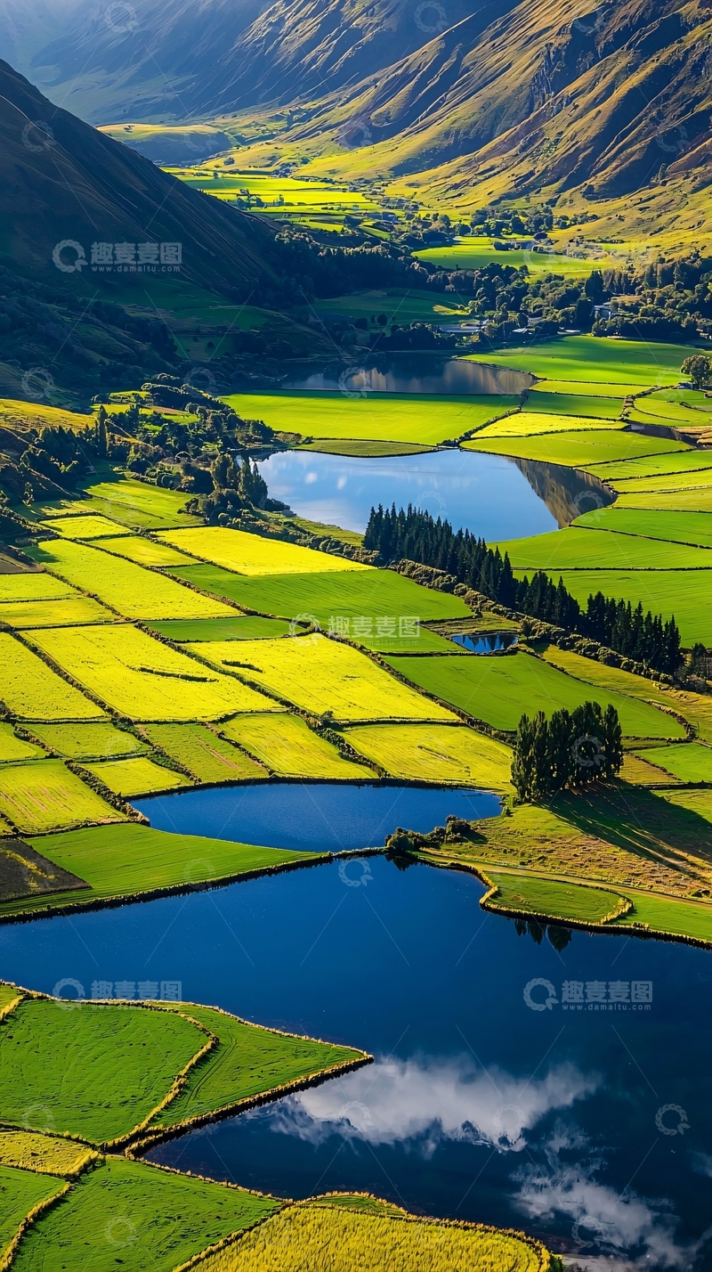高清大图下载【趣麦麦图】山谷田园风光