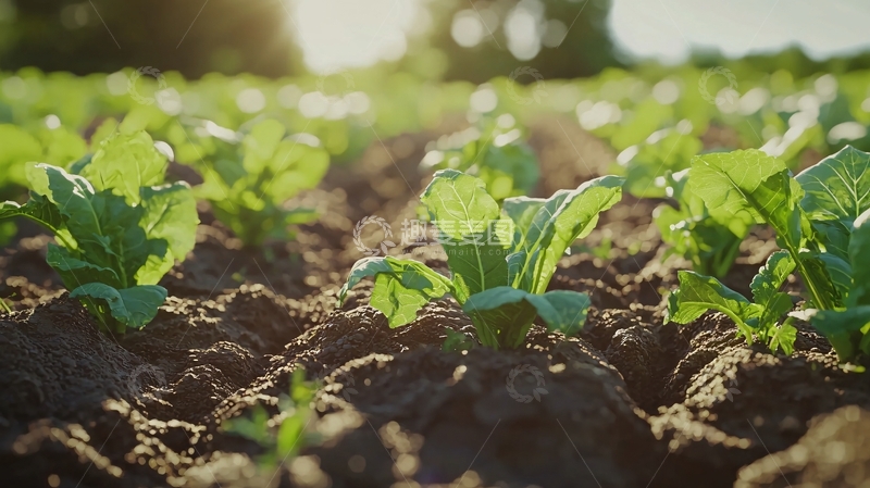 高清大图下载【趣麦麦图】阳光下田地里生长的绿色植物