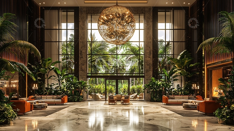 高清大图下载【趣麦麦图】豪华酒店大堂入口