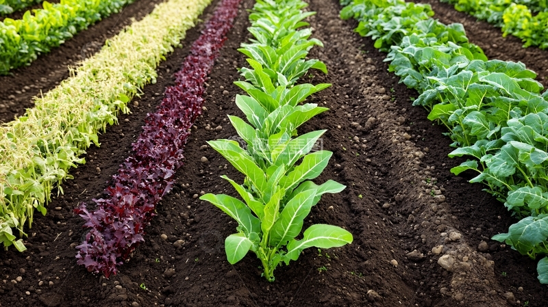 高清大图下载【趣麦麦图】整齐排列的蔬菜田