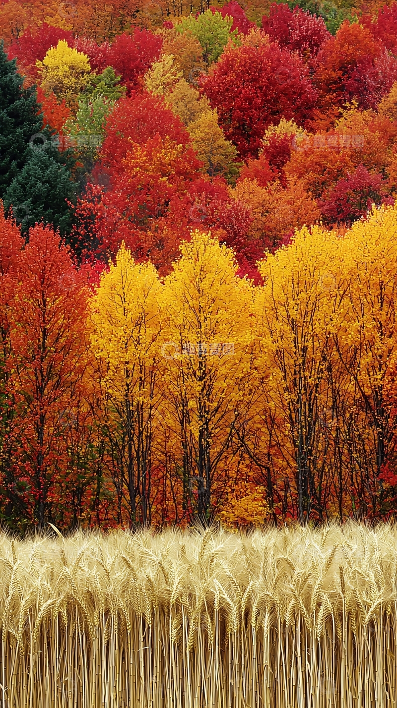 高清大图下载【趣麦麦图】秋日森林色彩斑斓