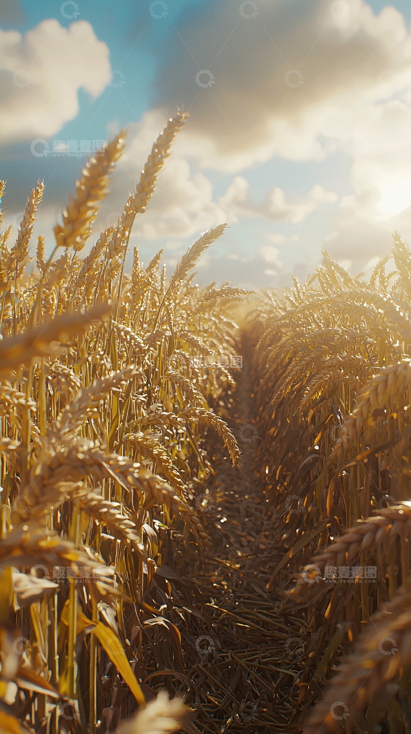 高清大图下载【趣麦麦图】金色麦田小路