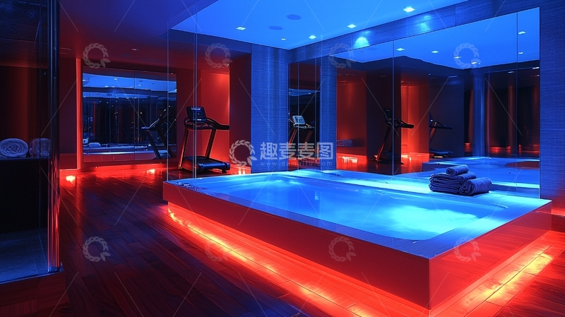 高清大图下载【趣麦麦图】私家泳池健身房