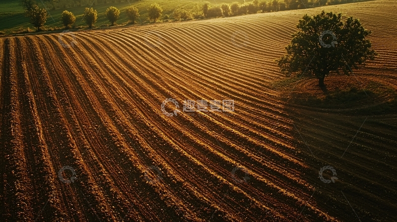 高清大图下载【趣麦麦图】田野日出景色