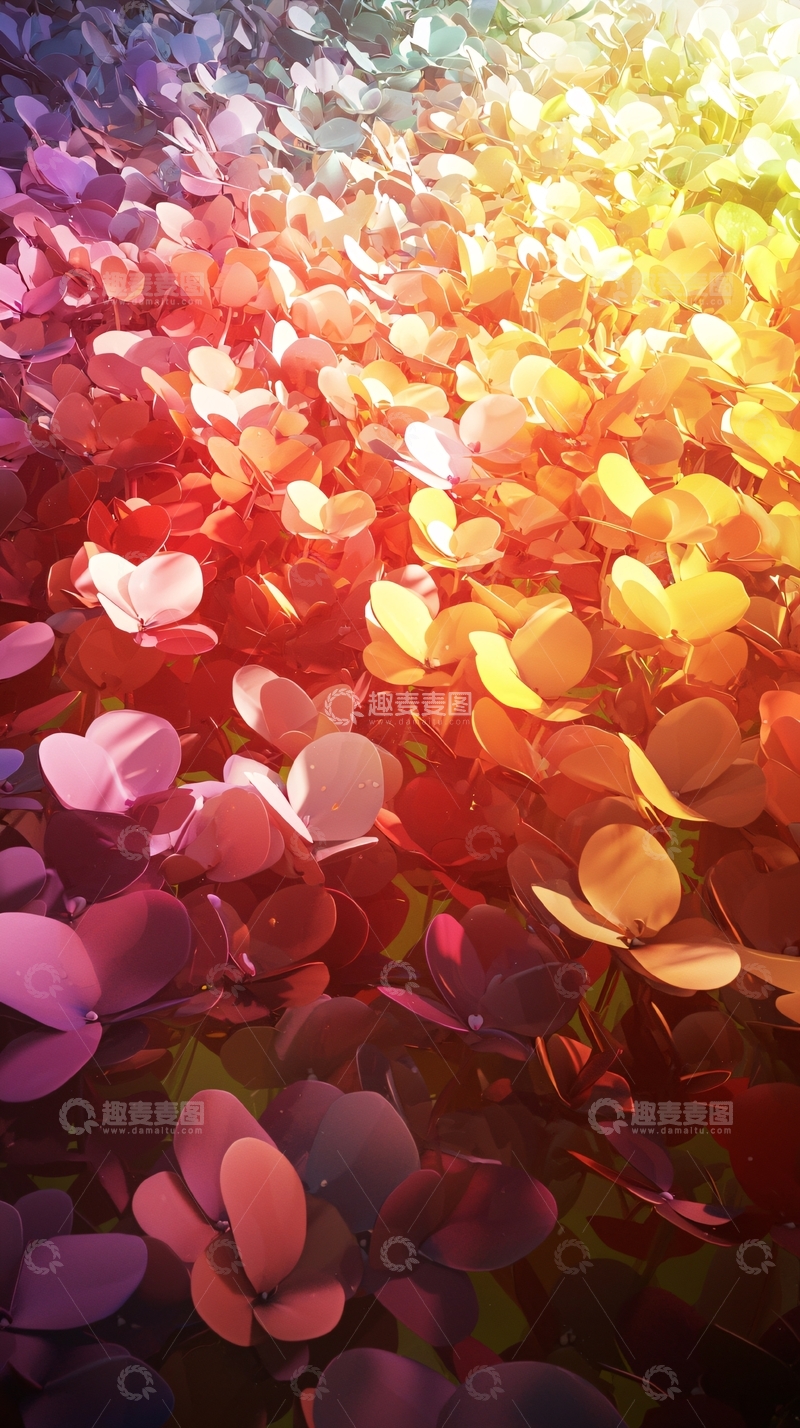 高清大图下载【趣麦麦图】彩虹渐变花瓣