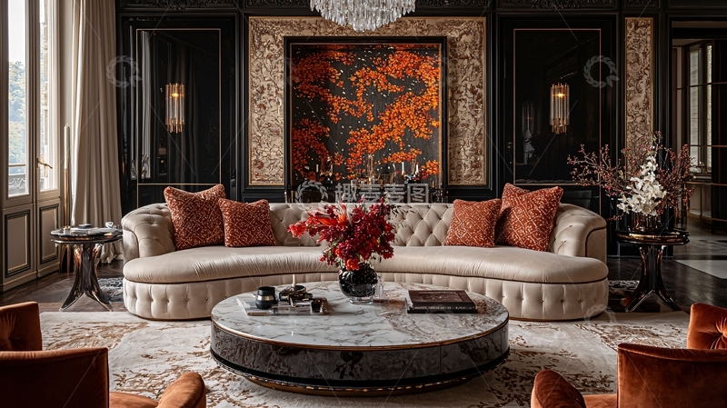 高清大图下载【趣麦麦图】豪华古典风客厅