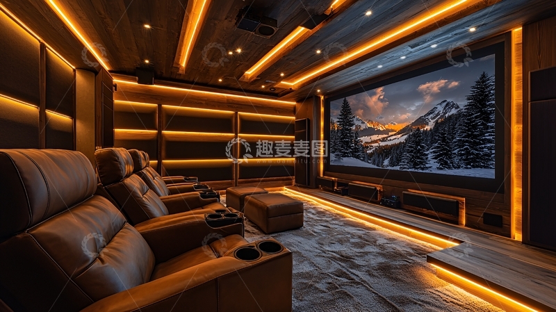高清大图下载【趣麦麦图】豪华家庭影院场景
