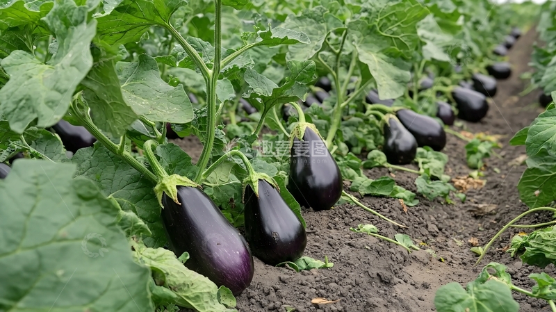 高清大图下载【趣麦麦图】茄子田间种植