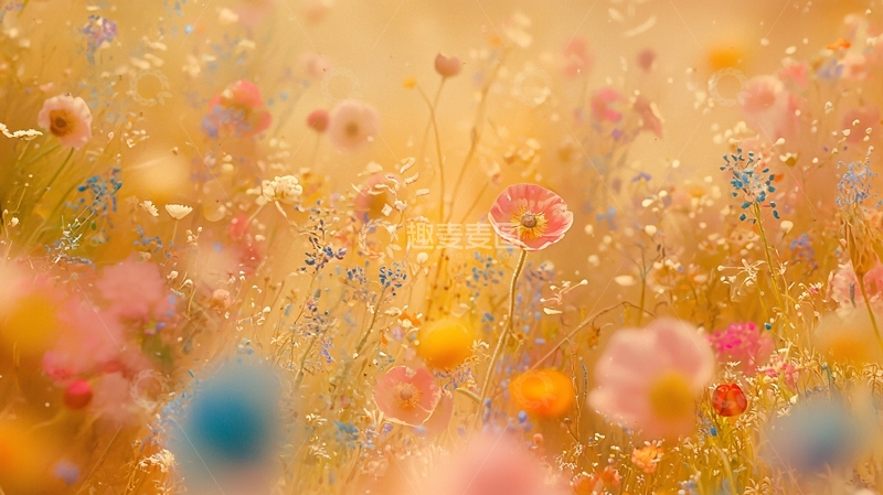 高清大图下载【趣麦麦图】阳光下五彩缤纷的野花