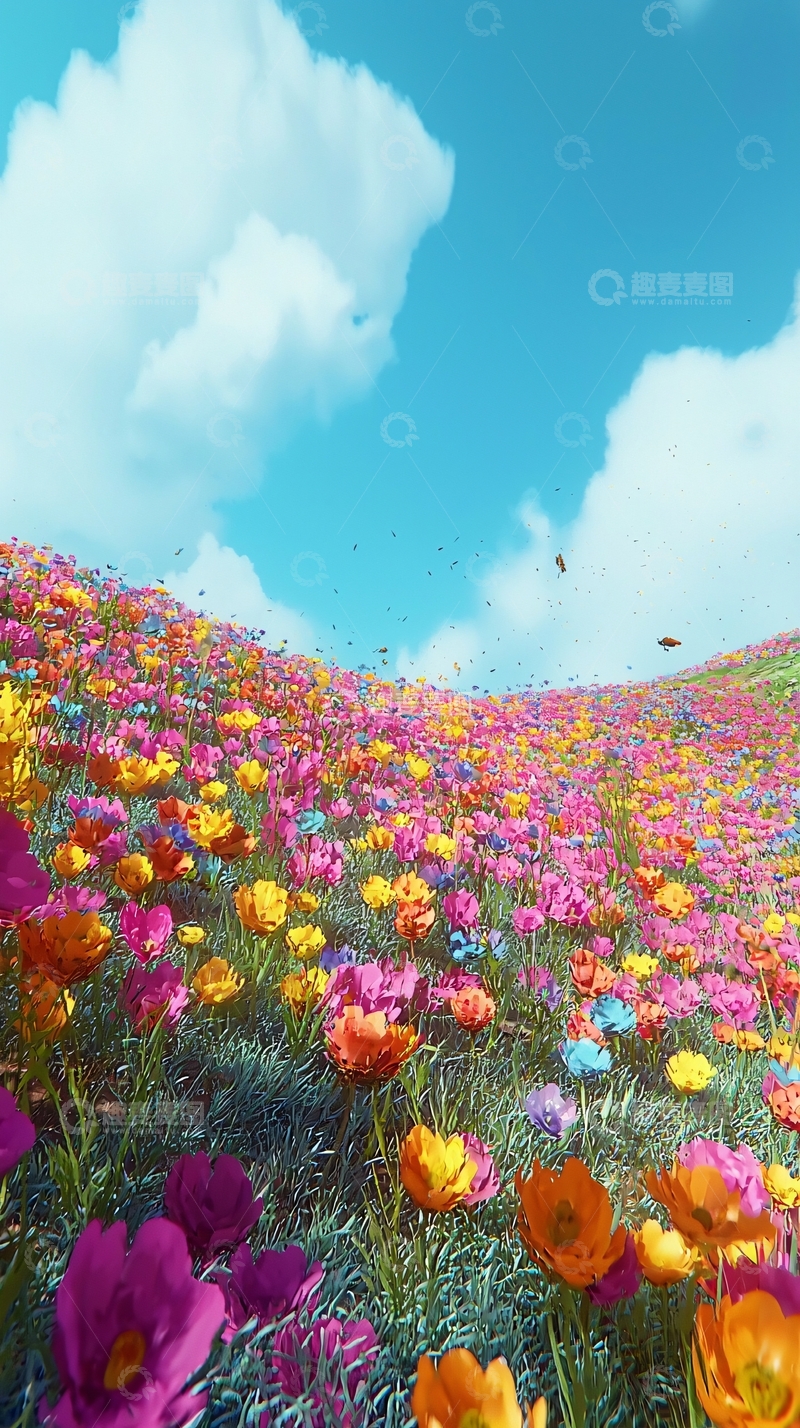 高清大图下载【趣麦麦图】彩色花海