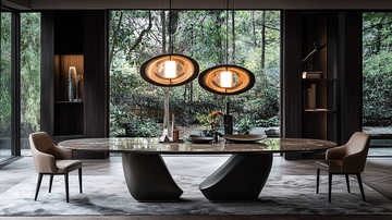 现代轻奢大理石餐桌