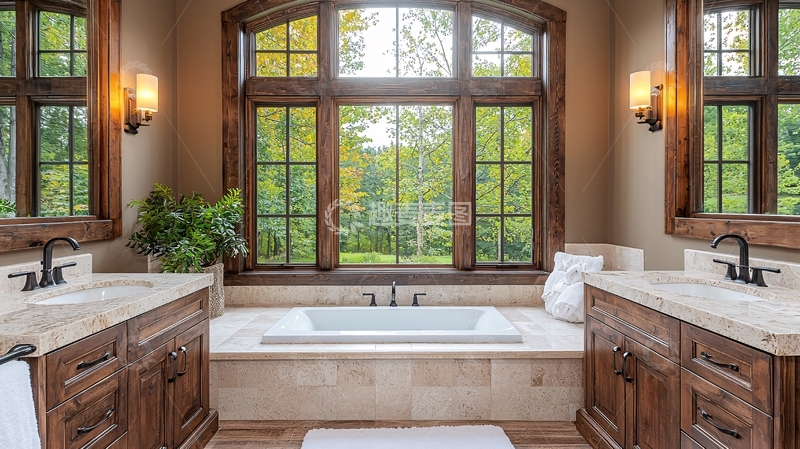 高清大图下载【趣麦麦图】豪华浴室带景观