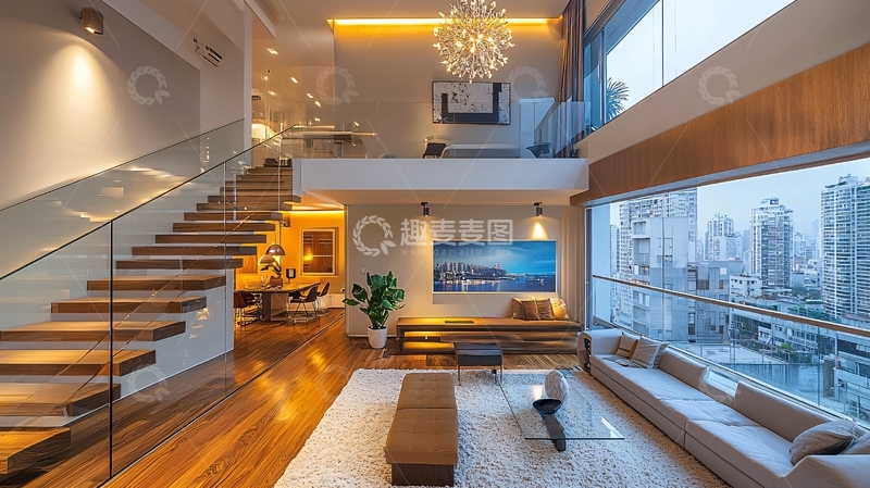 高清大图下载【趣麦麦图】现代简约复式公寓