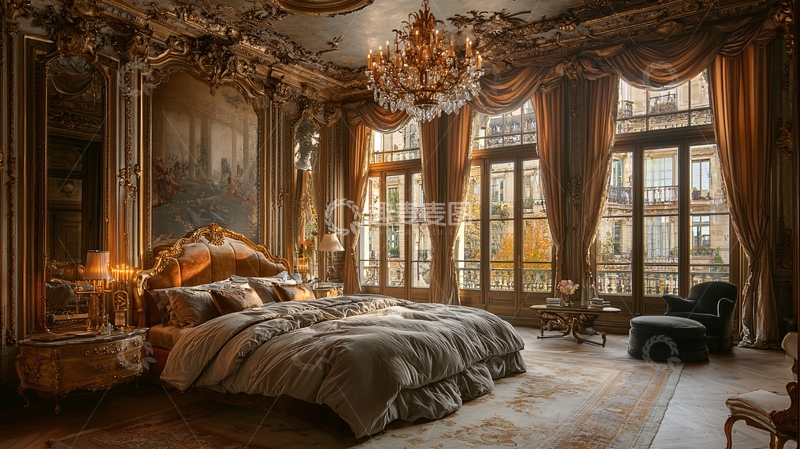 高清大图下载【趣麦麦图】奢华复古欧式卧室