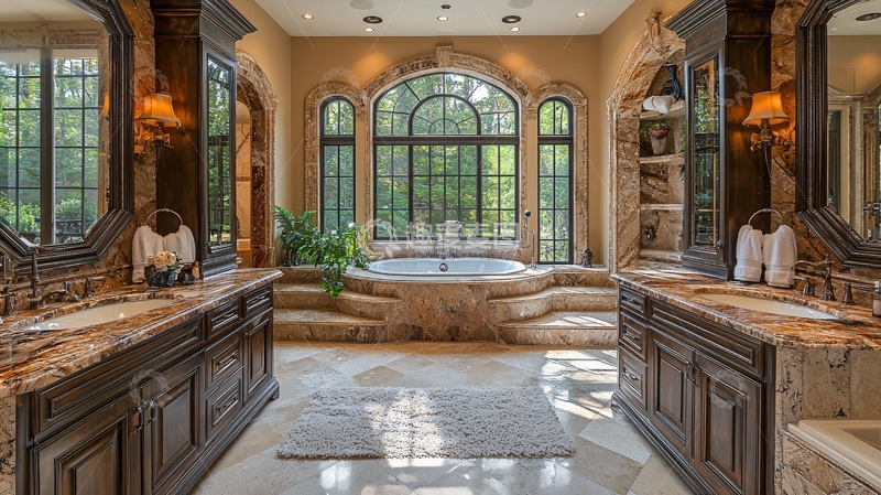 高清大图下载【趣麦麦图】豪华复古风格浴室