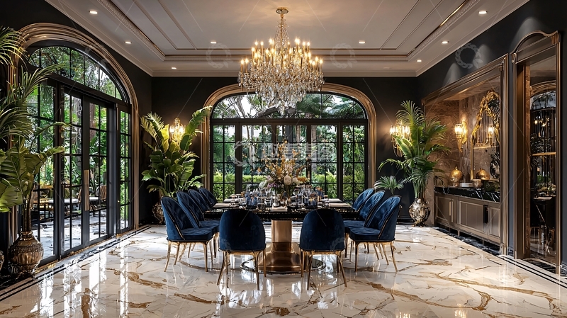 高清大图下载【趣麦麦图】豪华餐厅室内场景