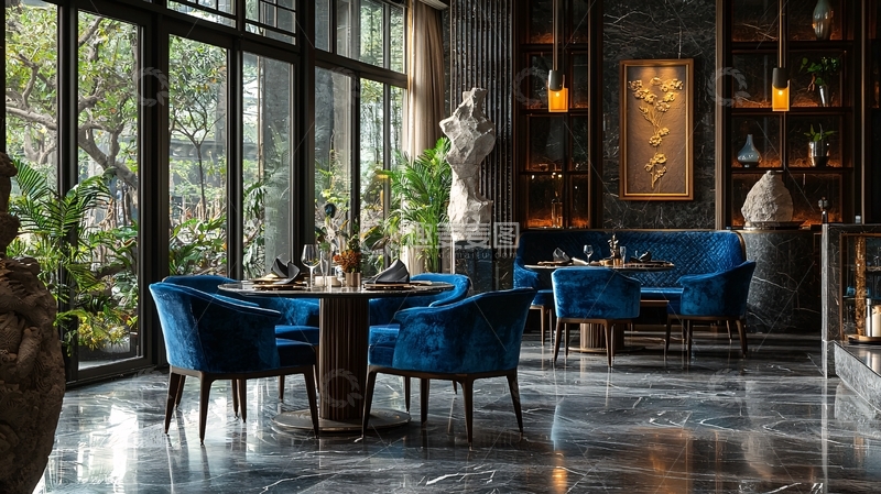 高清大图下载【趣麦麦图】豪华餐厅内部景观