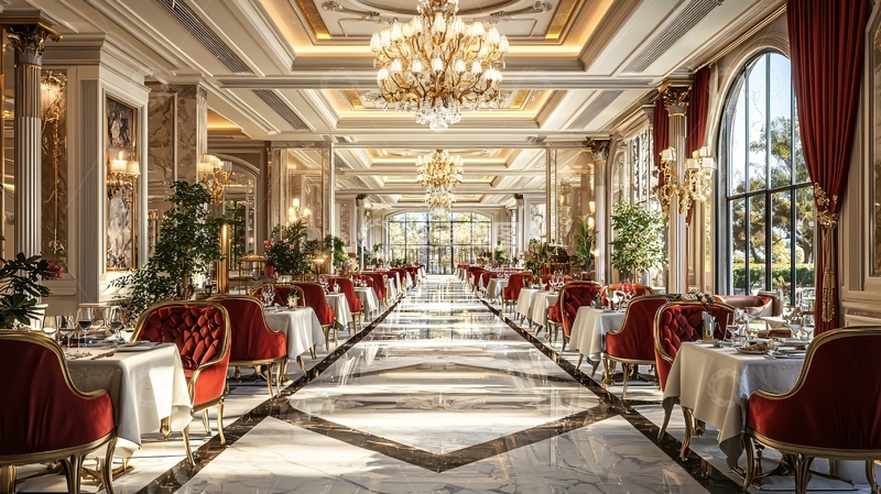 高清大图下载【趣麦麦图】奢华酒店餐厅走廊