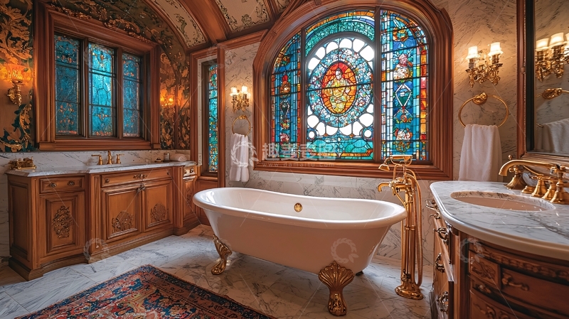 高清大图下载【趣麦麦图】欧式复古浴室