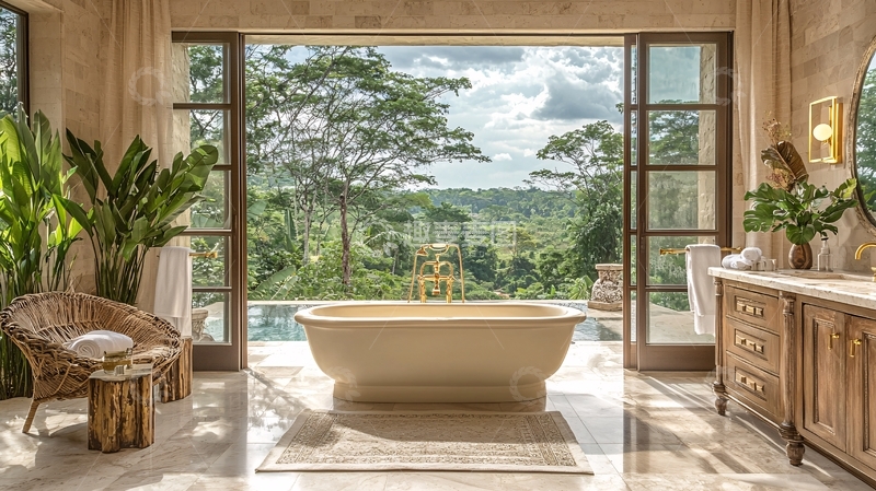 高清大图下载【趣麦麦图】豪华度假风浴室景观