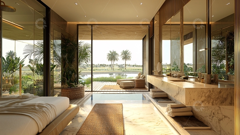 高清大图下载【趣麦麦图】卧室与浴室一体