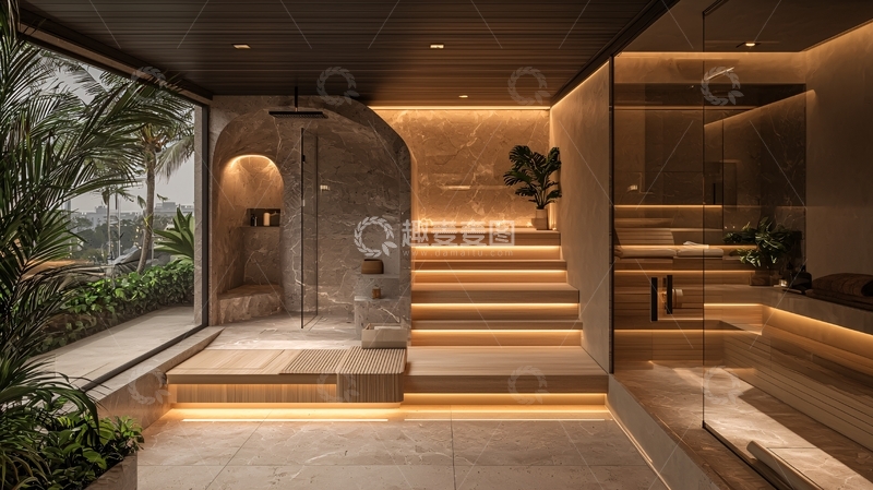 高清大图下载【趣麦麦图】豪华浴室与楼梯