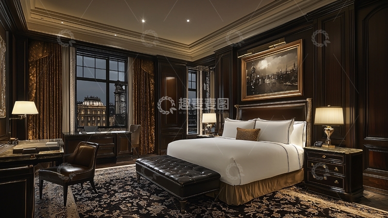 高清大图下载【趣麦麦图】豪华卧室夜景