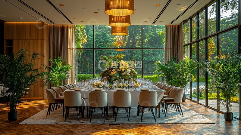高清大图下载【趣麦麦图】豪华餐厅长桌宴会