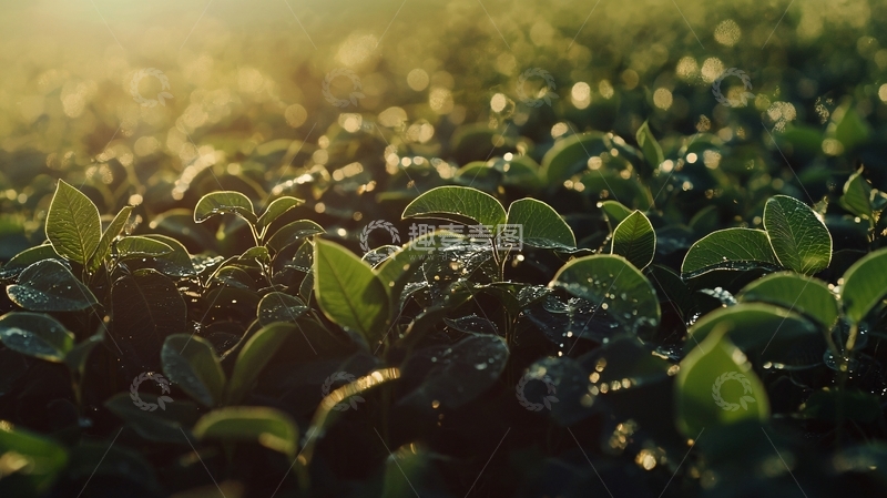 高清大图下载【趣麦麦图】清晨阳光下的嫩绿幼苗