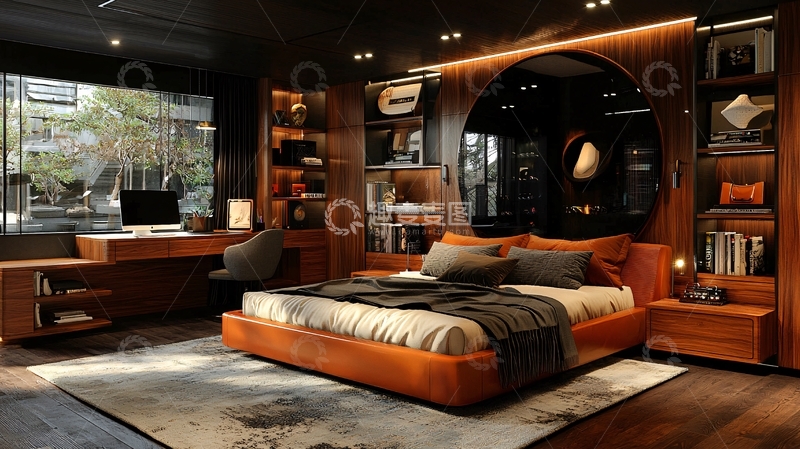 高清大图下载【趣麦麦图】卧室兼书房一体化设计