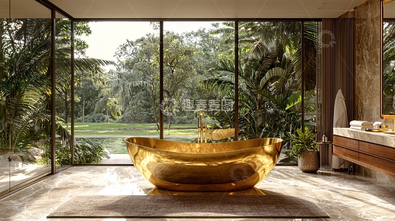 高清大图下载【趣麦麦图】金色浴缸