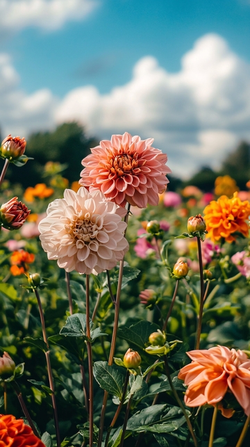 鲜花盛开的田野
