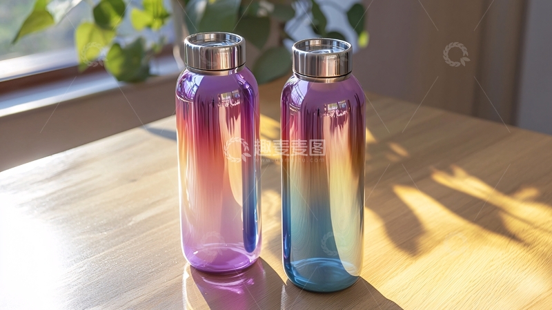 高清大图下载【趣麦麦图】渐变色玻璃水杯