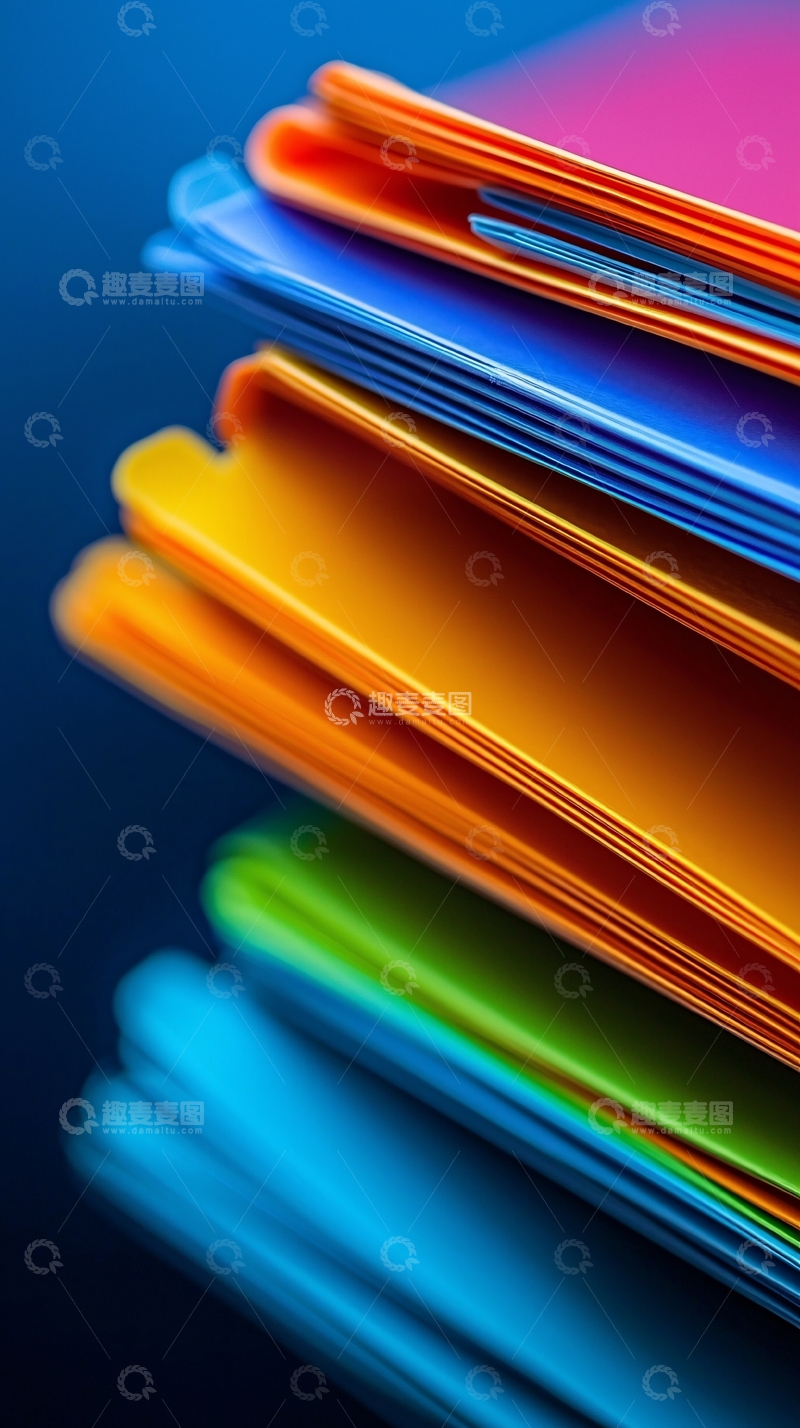 高清大图下载【趣麦麦图】彩色文件夹堆叠