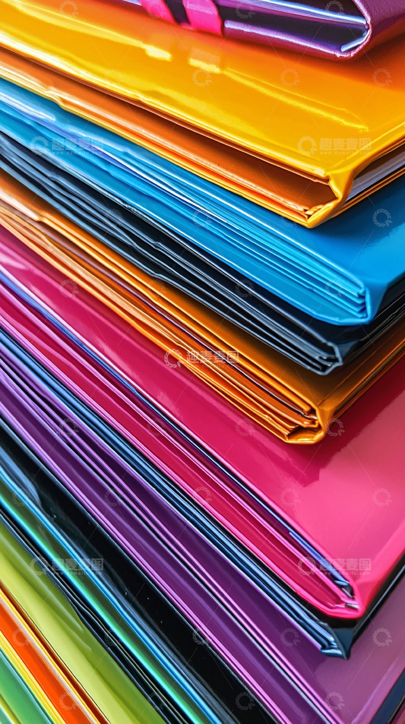 高清大图下载【趣麦麦图】彩色文件夹堆叠