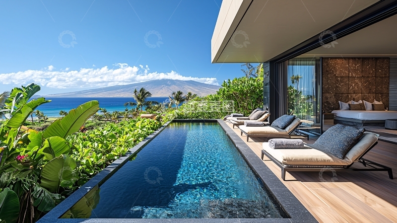 高清大图下载【趣麦麦图】海景无边泳池度假别墅