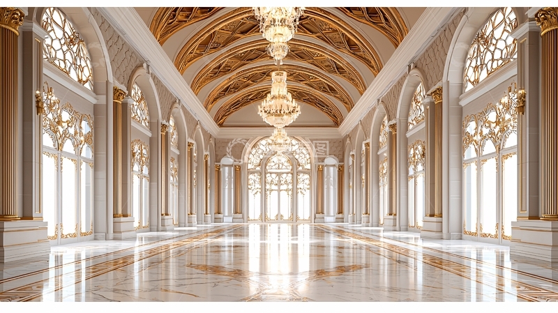 高清大图下载【趣麦麦图】宏伟的室内宫殿大厅