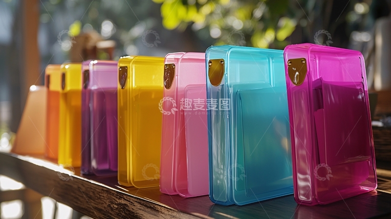 高清大图下载【趣麦麦图】彩色透明收纳盒
