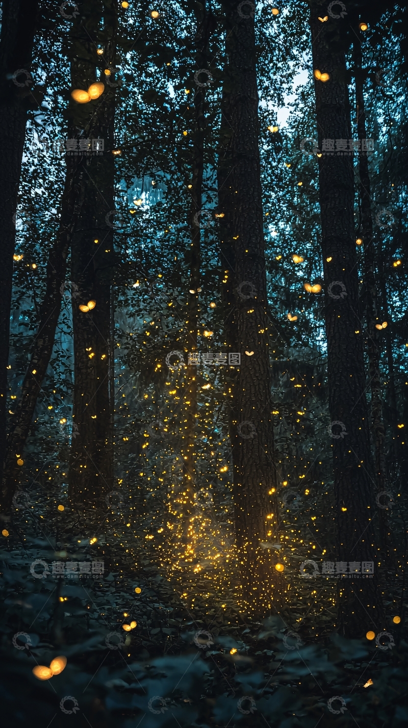 高清大图下载【趣麦麦图】萤火虫森林12